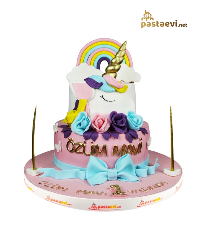 unicorn pasta, unicorn tasarımlı pasta, cake design